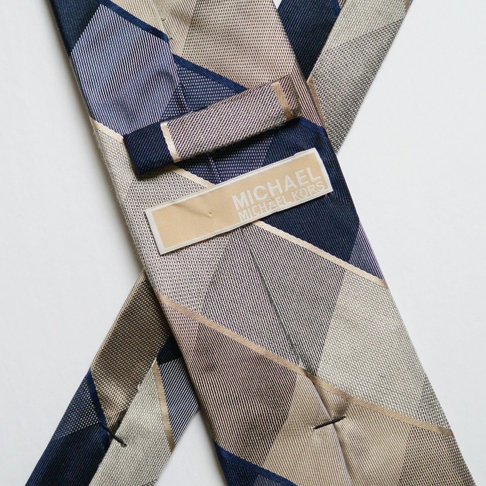 MICHAEL KORS - Blue/Bronze Striped Tie